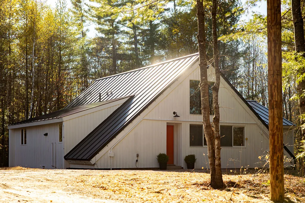 White Birch A-frame in the Vermont woods