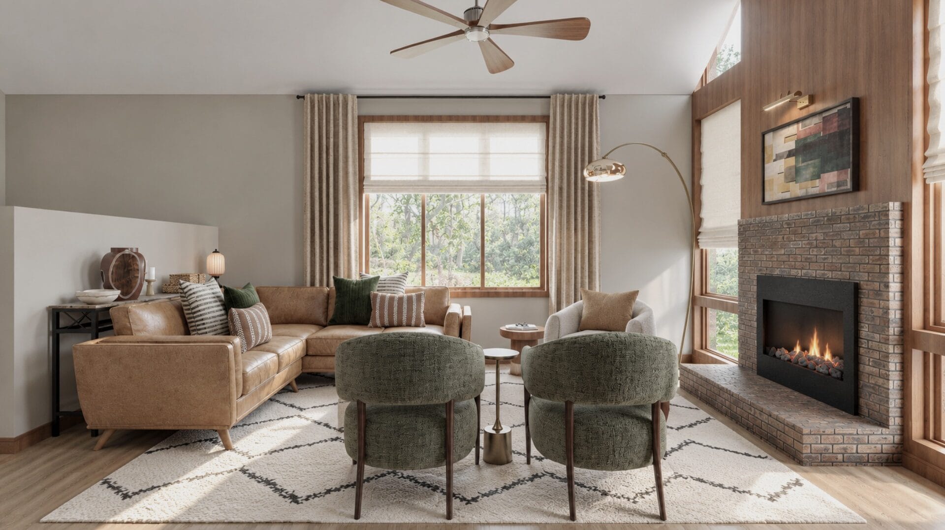 Killington Ski Haus upstairs living room, designer rendering